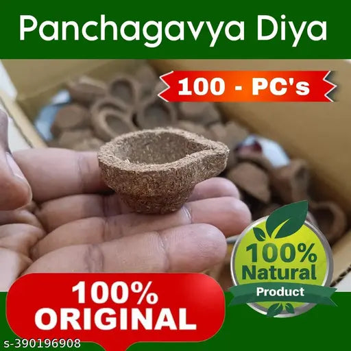 Panchagavya Diya, Panchagavya Vilakku, cow dung diya, gobar diya - 100 psc