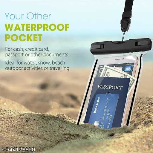 Waterproof Phone Pouch( PACK OF 2)  for Pool&Beach,Underwater Transparent Dry Bag Compatible with iPhone,Samsung,Redmi,Vivo,Oneplus,Mi,Oppo&All Other Smartphones - BLACK