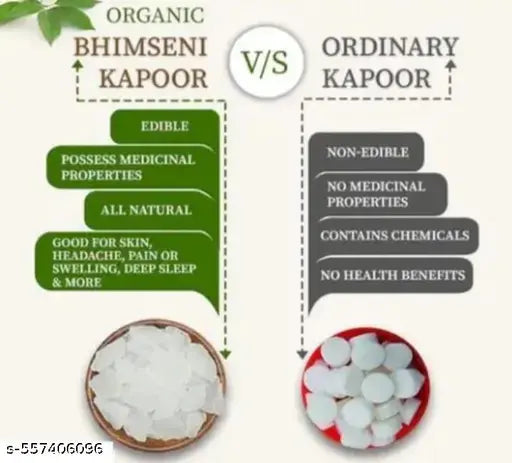 Konark camohor - 50 Gram, Bhimseni 100% Pure Camphors Kapoor Karpooram Aromatic and Healing Pure Camphors, No Chemicals, Toxin Free Kapur for Pujas Or Havans 50 GM