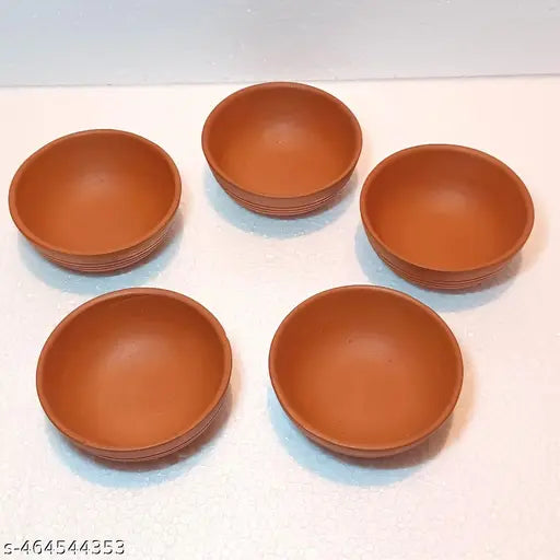 "SimplyBuy Handmade Terracotta Clay Bowl Set - Eco-Friendly Traditional Pottery for Serving, Perfect for Kitchen & Dining"