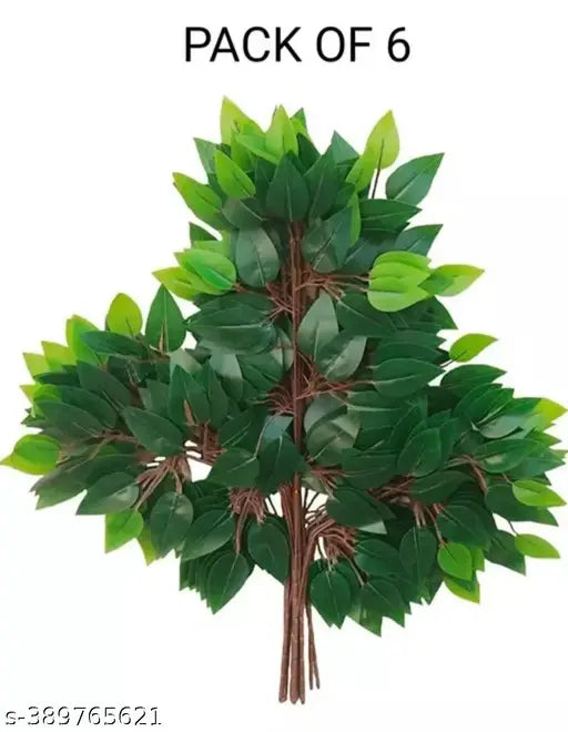 NN Globe Artificial Ficus Spray Leaves, Fake Ficus Tree Branches, Artificial Greenery Plant for Home Office Indoor Porch Décor(Green)