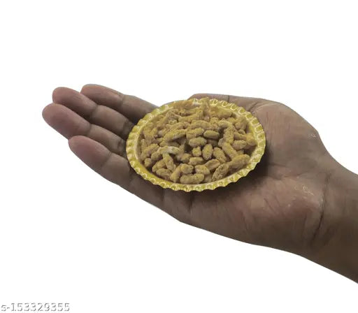 Craft World small Brass DJS Bhogathali for serving dry fruits/sweets(4Pieces, Gold) ( Pack of 4)