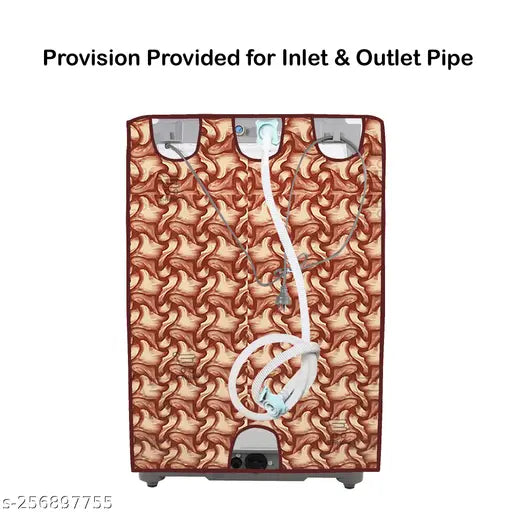 E-Retailer® Exclusive 3-Layered PVC Combo Set of Appliances Cover (1 Pc. of Fridge Top Cover,  1 Pc. of Microwave Oven Top Cover and 1 Pc. Top Load Washing Machine Cover) (Color-Brown, Design-Stripes, Set Contains-3 Pcs.)