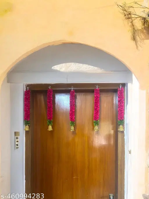 Garland for Decoration  Festive, Wedding, Home Decor  Yellow  Door Decoration  Perfect for Wedding Decoration, Home Wall Hanging, Pooja Mandir, Ganpati, Janmashtami , Diwali Decoration Item  Pack of 5 -Pink