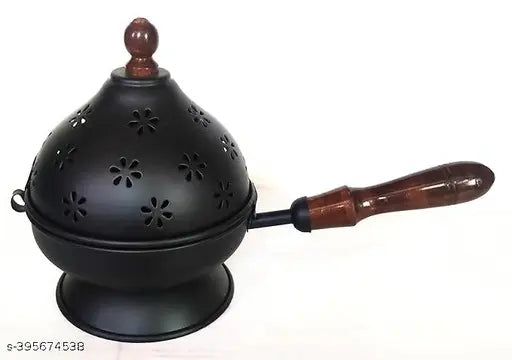 New Metal Incense Burner Loban Dani Dhoop Dani Aarti Metal Loban Dhoop Dani/Dhoop Dani Burner for Home Office Temple Puja(Round)