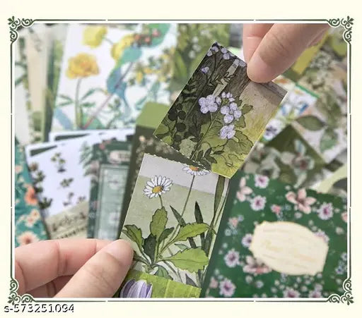 346pcs | Vintage Aesthetic Scrapbook Kit | Supplies Kit with A6 Grid Notebook, Washi Tape, Stickers, Scrapbook Paper, Envelopes, Journaling Cards, and Decorative Stamps (Plants Paradise)