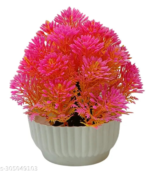 Exotica Pinkish Colour  Artificial Plants|Artificial Flower|Shrubs|Topiaries|Bonsai|Artificial Flora  With Pots For Home Decor Living Room, Dinning Room, Office, Decorative Small Plant, For Decor