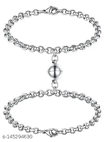 Magnetic Couple Stainless Steel Bracelets With Heart Shape Pendant Chain for Men Women Valentine's Day couple gifts for lovers | Gifts for couples, friendship bracelet, locket best friend gift