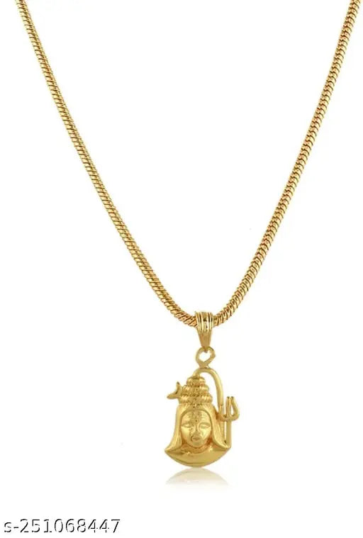 Lord Shiv ji Locket Pendant With Chain for Men & Women & Boys Girls Gold-plated Alloy Pendant Set
