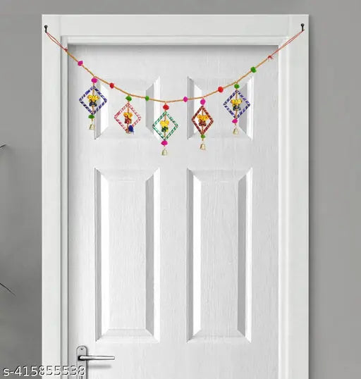 Traditional Rajasthani Handmade Bandarwal Toran with Beautiful Bells for Diwali & Festive Home Decor