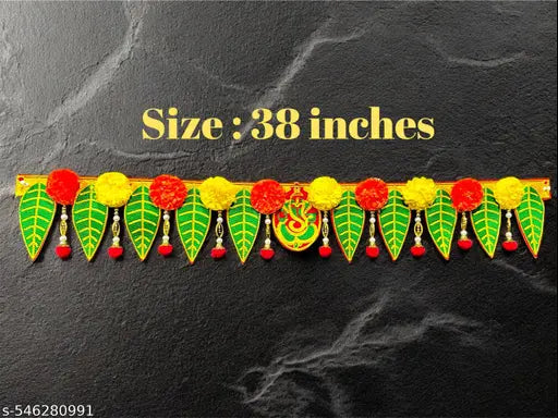 The ArtBllezon Handmade artificial marigold flower toran for home decoration.  diwali toran.