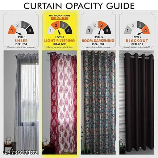 Designer Door Window Printed Digital Curtains 2 pc set