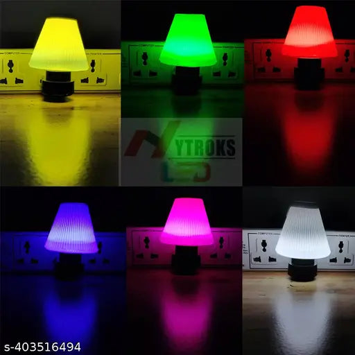 NYTROKS Decorative Big Unique LED Night Bulb 0.5w Light for Bedroom Hall Dinning Any Space at your Home | Plug & Pin | Multicolor | Portable Home décor item | Energy-saving lamp | Ambient lighting | Long-lasting | Green Pack 1