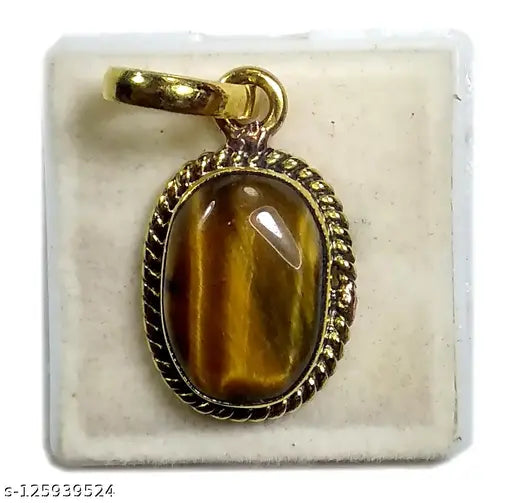 Lab Certified Natural Tiger's Eye Pendant Locket 8.25 Ratti  Tiger Pendant  Chiti  Pendant Origional Chiti Precious Gemstone for  Men and Women