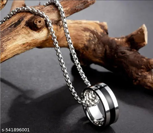 Black Magics Neck Chain for Men  & Boys Locket Necklace  Stainless Steel Pendant Set