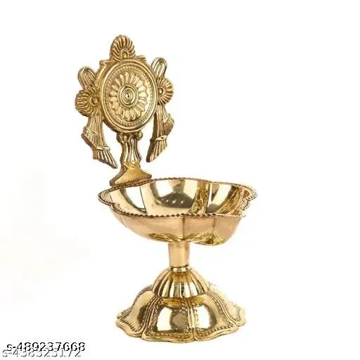 Brass Shanku Chakra Diya Set 2x2x3.5 inches