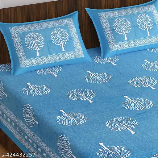 S.v cotton double bedsheet with jaipuri printed cotton bedsheet 90×100