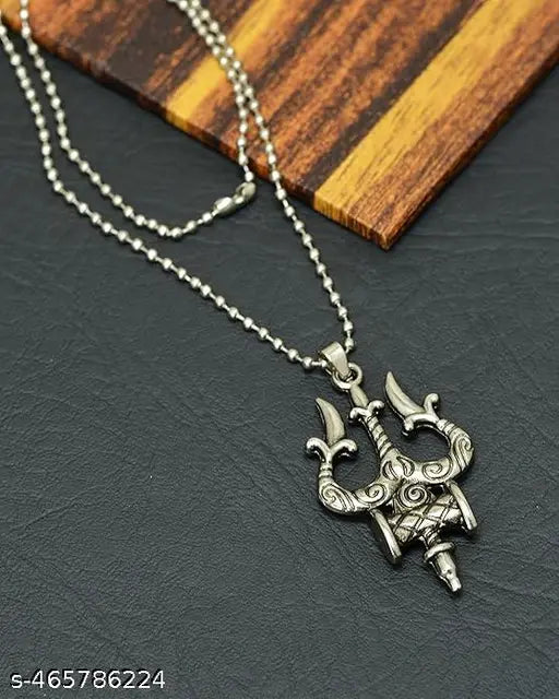 Mahakal Silver Bracelet Rudraksha Lord Shiva Trishul Damroo Adjustable Kada with Mahadev Trishul Damru Locket for Men & Women Boys