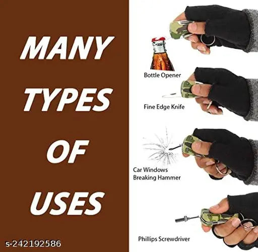 Stealodeal 6 in 1 Torch Multi-Tool Keychain (Green (Army))