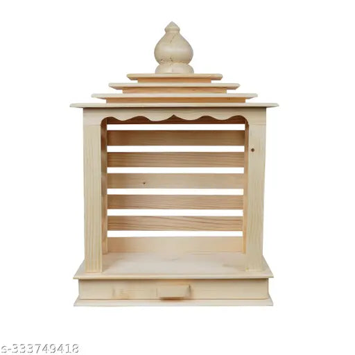 SIZE MEDIUM  10x15x4.5 Inches Beautiful Handcrafted Decorative Wall Mandir/Temple For Mutlipurpose Use.