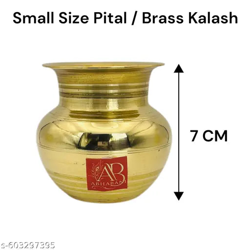 Mini Brass Lota for Puja | Small Size Pital Kalash | Daily Use Water Pot for Mandir & Home ( pack of 1 )