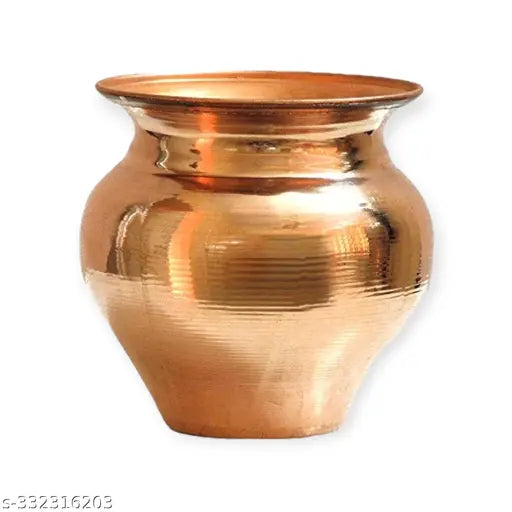 Beautiful Copper Lota Kalash Water Storage Pot Brown Copper For P pooja Brown copper kalash lota for pooja ,plain matka water lota