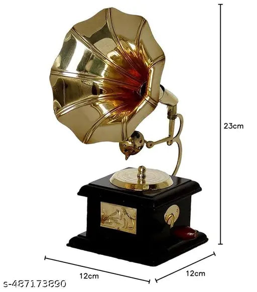 Gramophone Dummy Vintage Brass  Decorative| Rajasthani Decorative| Desk Accent| Gift| Showpiece| Interior Decoration Item| Room Decor| Home Decor| Handicraft