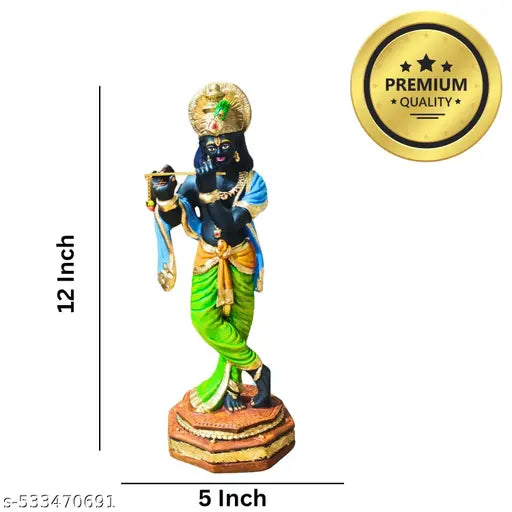 Sai Amrut Marble Krishna Murti | Idol Statue for Mandir | 12 Inch Home Decor Showpiece | Spiritual Gift for Pooja Room, Temple, and Festivals | Hindu God Figurine