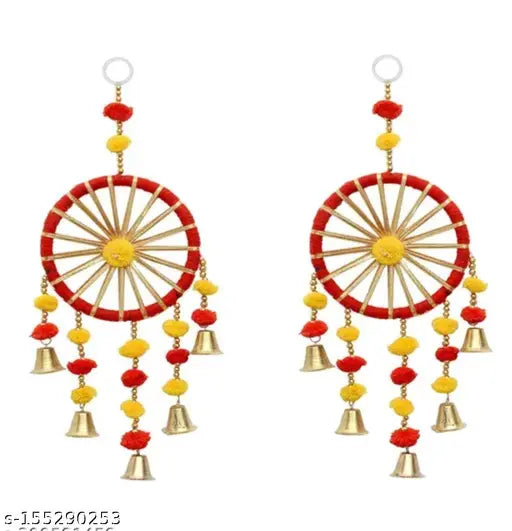 Gota Patti Ring Home Decoration Wall Hangings ( RED ) Set Of 2