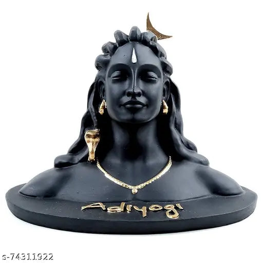 Adhiyogi Statue | Shiva Idol | Shiv ji Car Dashboard Idol, Black, 1 Piece Idols & Figurines