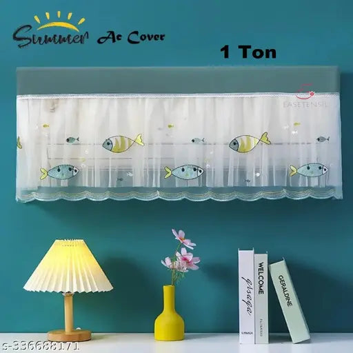 Printed AC Cover , Premium Work Indoor AC Dust Protection Cover, Folding Adjustable Designer Ac Split CoverAir Conditioning Dust Cover Folding Designer Ac Cover