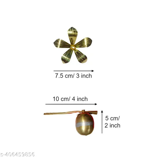 Pure Brass (Pital) Mangal Kalash (Ghot) ,Brass Nariyal, Brass Amra Pallav (Mango Leaves) Set