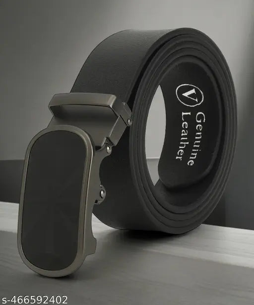 WARCKS Men's Formal, Casual premium Genuine Leather Belt (Black)