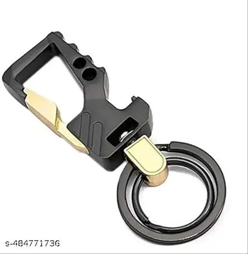 Heavy Duty Stainless Steel Keychain with Bottle Opener | Key Ring Hook Keychain Holder | Keychain for Men and Women Stylish Double Ring Hook Metal Key Chain for Cars and Bikes