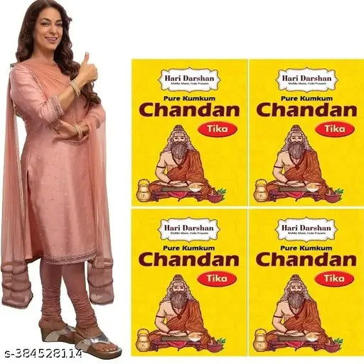 Hari darshan pure yellow Chandan tika (pack of 4)