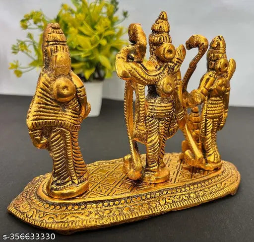 A&S Ventures Metal Lord Ram Darbar Idol Metal Ram Sita Laxman Hanuman Murti (Idol) Puja Diwali Decoration Items for Home Temple, Diwali Puja