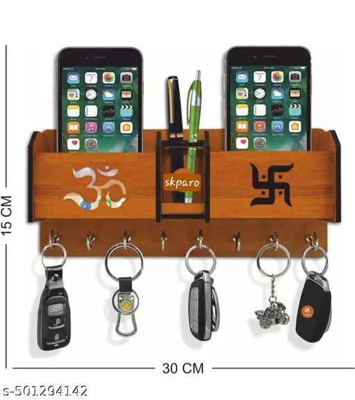 Om Swastik brown key holder for home and office decor