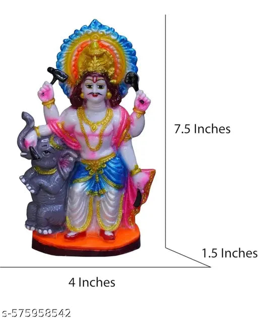 Marbledust Vishwakarma Murti 7.5x4x1.5 HWL Inches Marble Resin Idols, Office, Shop, Workshop Puja Idol, Bishwakarma Statue Decorative Gift Showpiece