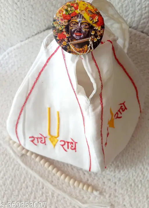 GULI GULI BEAD BAG WHITE EMBROIDY ZIPPED