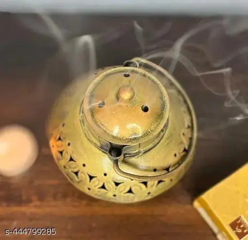 BALAJI INC. 5*5" Degchi Small Handi Degchi Tea Light Dhoop Candle Holder Kapoor Dani for Home Decor Small kitchen item Indian traditional Brass utensils Miniature brass kitchenware Ethnic Small brass pots for decoration puja room