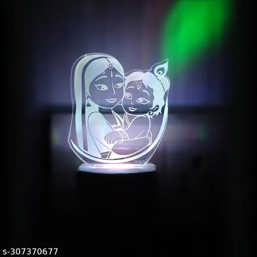 Diona Night Lamp Krishna Yashoda Kanna Gopal 3D LED Illusion Multi Color Changing Night Light Birthday,Anniversary,Festival Gift
