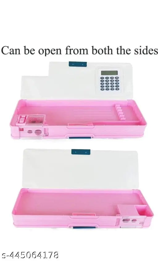 Calculator Geometry, calci Geo, Dual Sharpener with Calculator, Double sided Stationary  Boox   for Girls Art Plastic Pencil  Boox   (Random color )