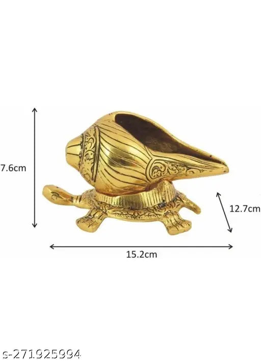 Shankh Tortoise Statue For Vastu, Home For Home,Temple,Office And Gifting Purpose Luck, Happiness Metal Size