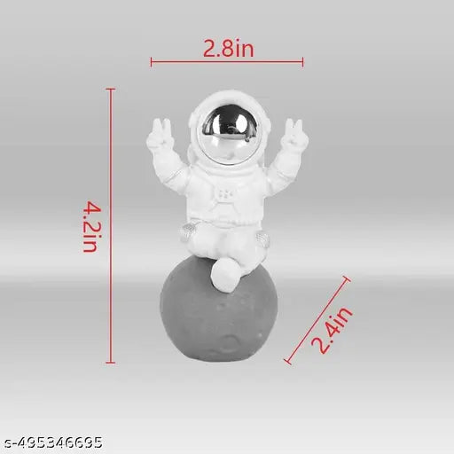 AccuPrints Polyvinyl Chloride 1 Pcs Astronaut Action Figurine Home Decor Astronaut Statue Study Office Desk Decor Showpiece Gift Decoration Accessories Outer Space PVC Sculpture(Blue)