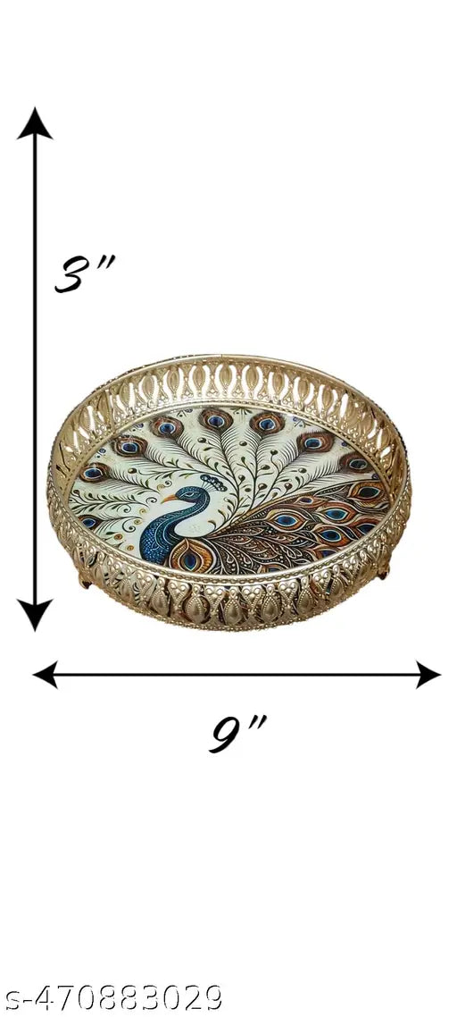 Stylish tray peacock
