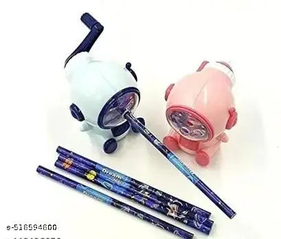 Trending Space Astronaut Pencil Sharpener for Kids, Table Sharpener Machine, Birthday Return Gift, Pencil Cutter Machine, Hand Driver Roller Mechanical Color Pencil Sharpener for Kids (Pack of 1, Multicolor)