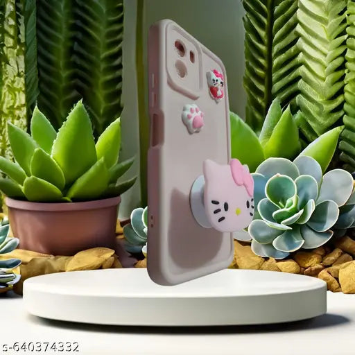 Redmi 9c Redmi 9 4g latest labubo cartoon cover soft silicone cover edge bumper camera protection Cover with Pop stand case cover peach colour