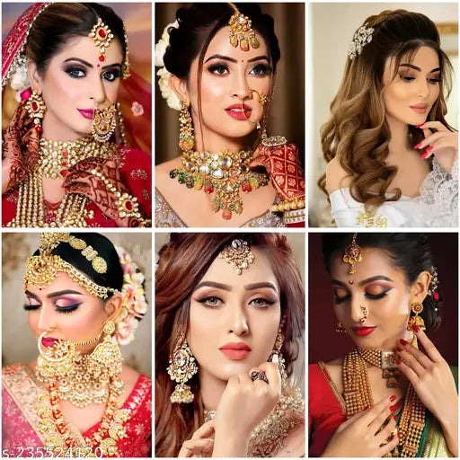 Sunitchen Set of 6 Bridal Makeup Posters – 12x18 Inches, Perfect for Beauty Parlours & Salons Décor