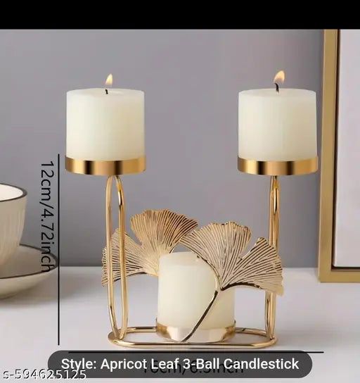 Apricot Leaf 3-Ball Candlestick