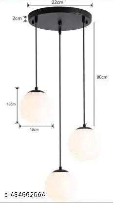 The Royal  3 Milky Doom Hanging Luster Light Pendants Ceiling Lamp (White) Ceiling Light Ceiling Lamp  (Multicolor)